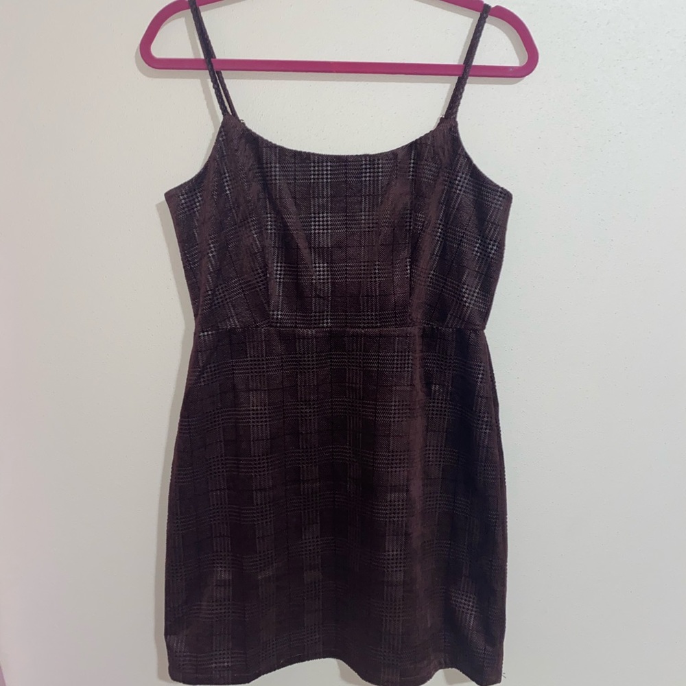 Suede Maroon Dress